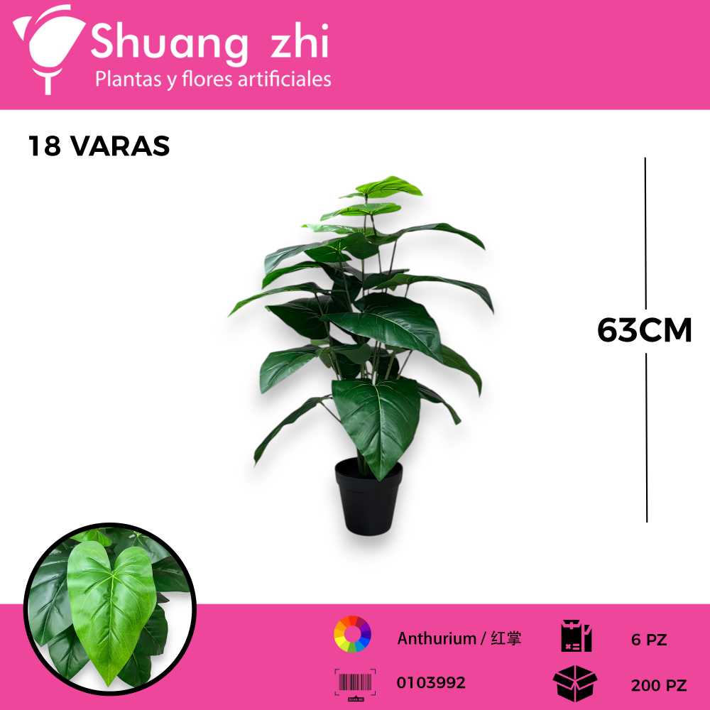 PLANTA 18 HOJAS CON MACETA