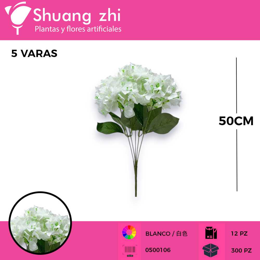RAMO BUGAMBILLA 50CM BLANCO