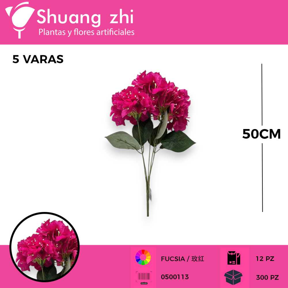 RAMO BUGAMBILLA 50CM FUCSIA OSCURO