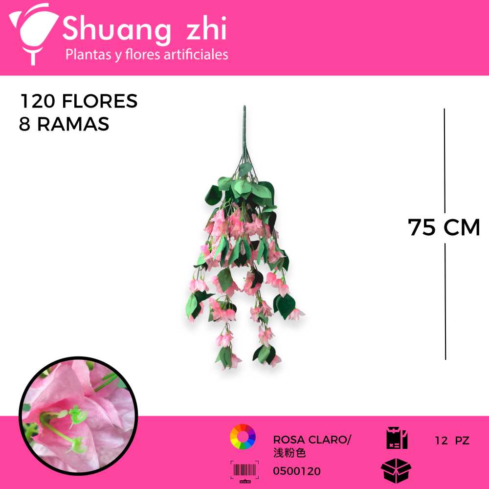 COLGANTE BUGANVILLA ROSA CLARO