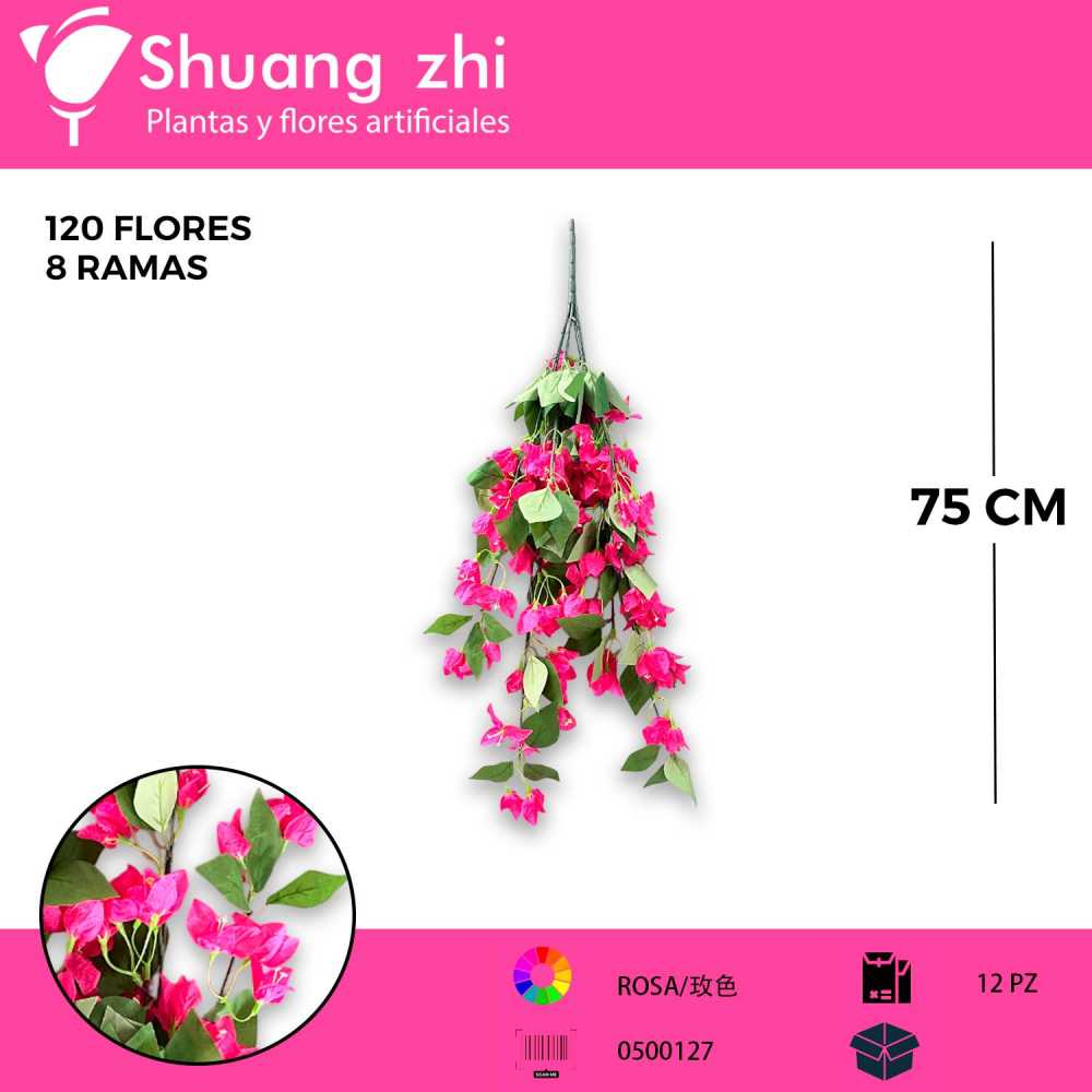 COLGANTE BUGANVILLA ROSA 75CM
