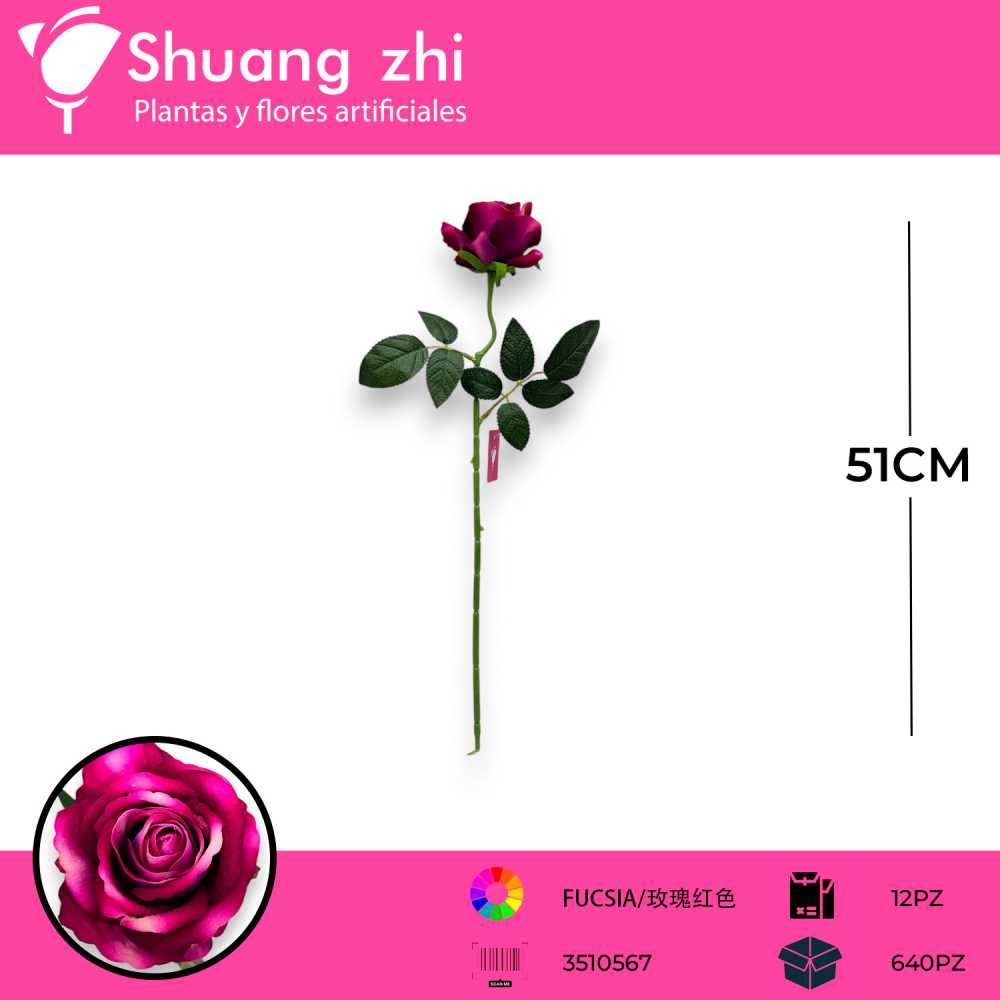 VARA ROSA FUCSIA 51CM