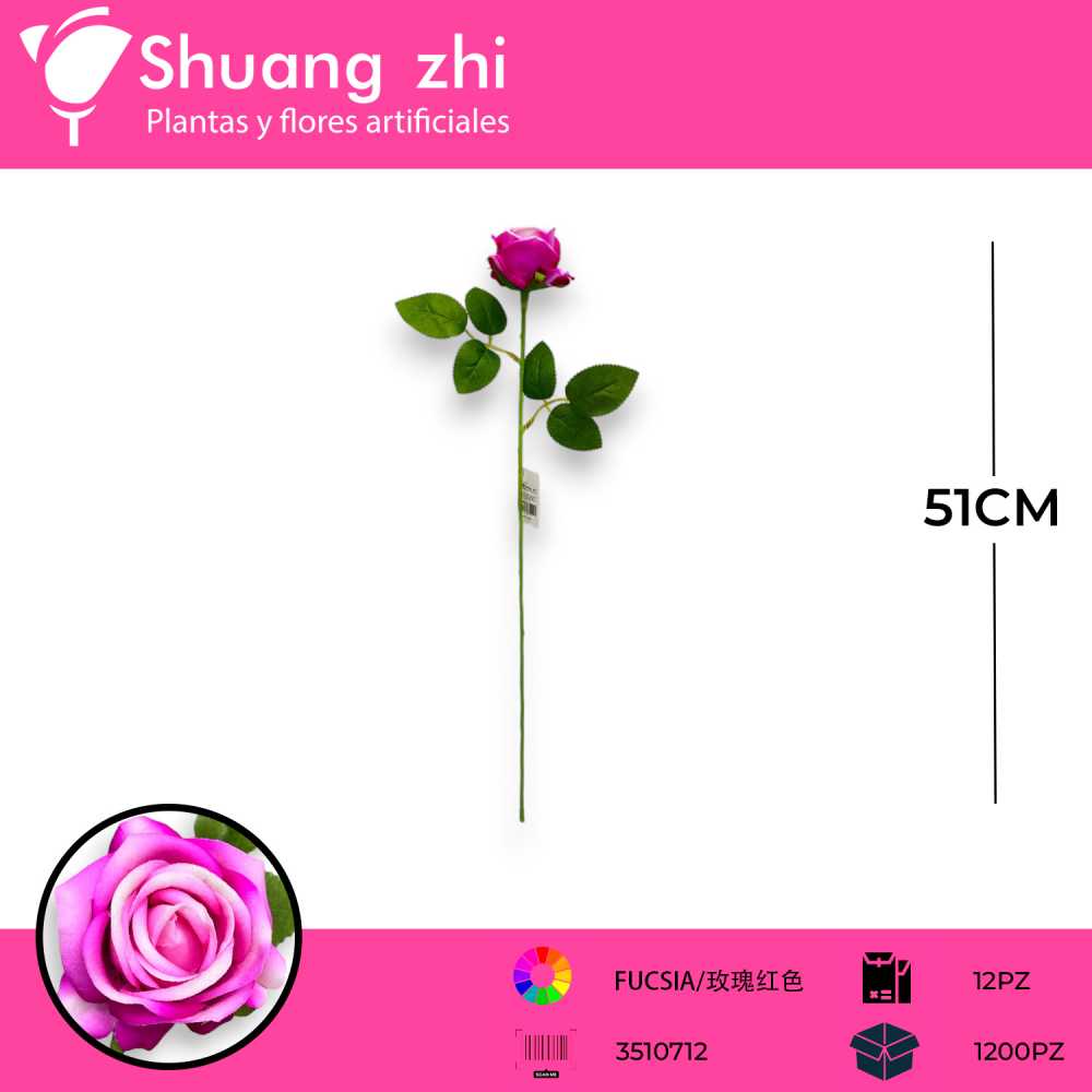 VARA ROSA FUCSIA 51CM