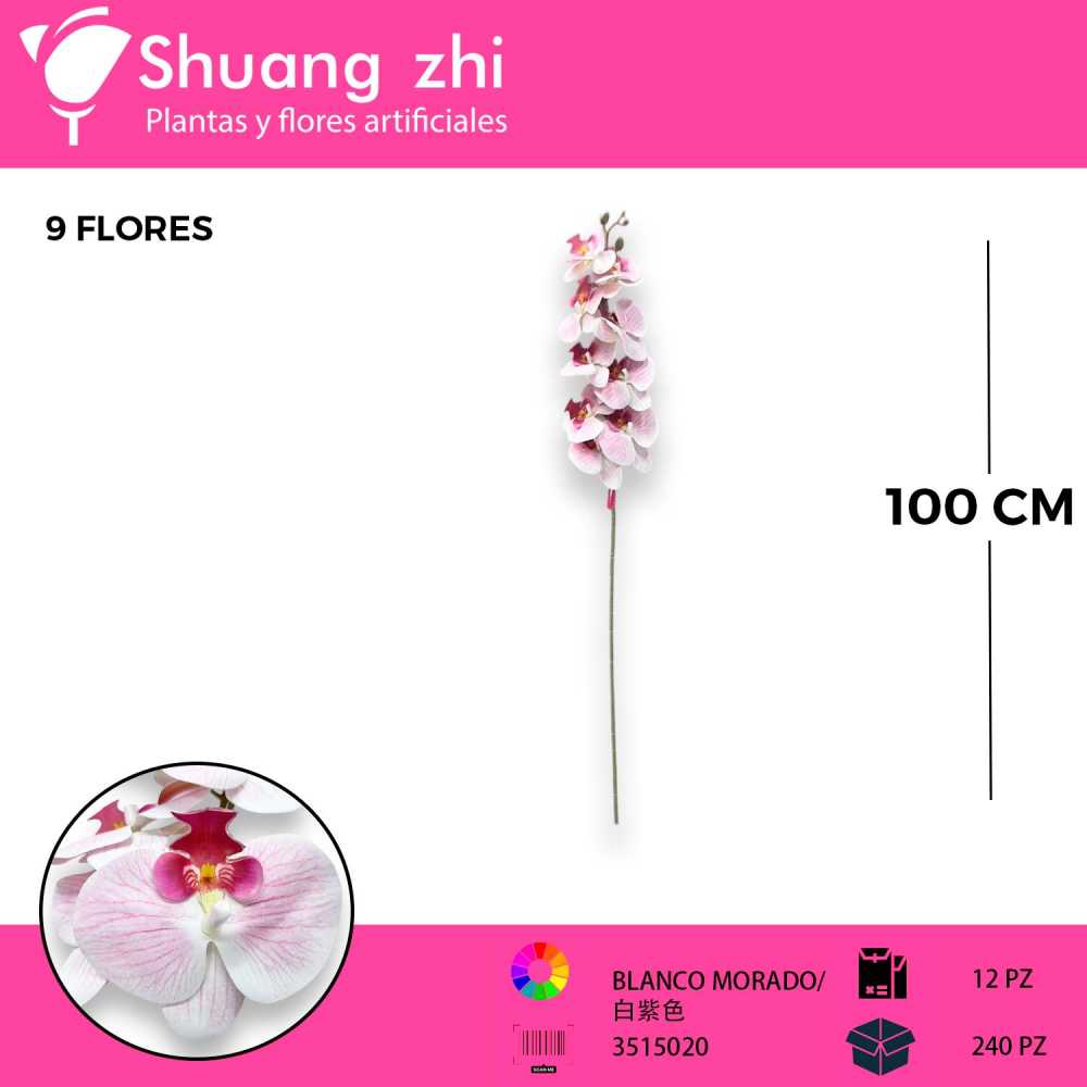 VARA ORQUIDEA NATURAL TOUCH BLANCO MORADO