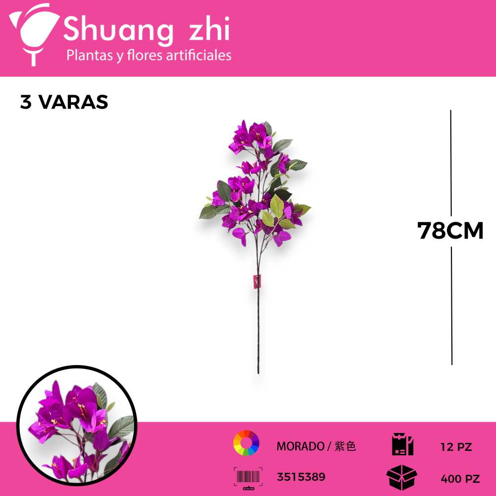 VARA BUGANVILLA MORADO 78CM