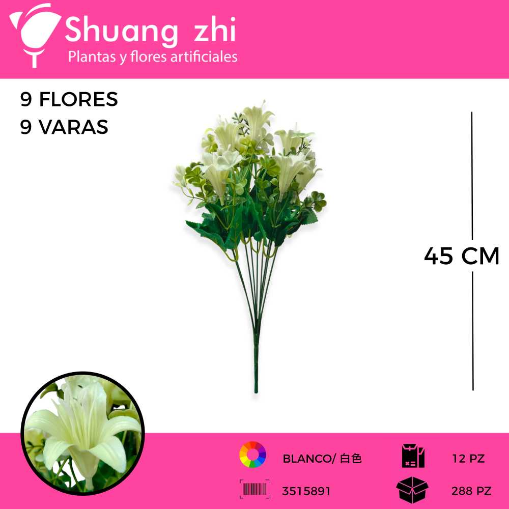 RAMO FLOR LILI 9 VARAS CREMA