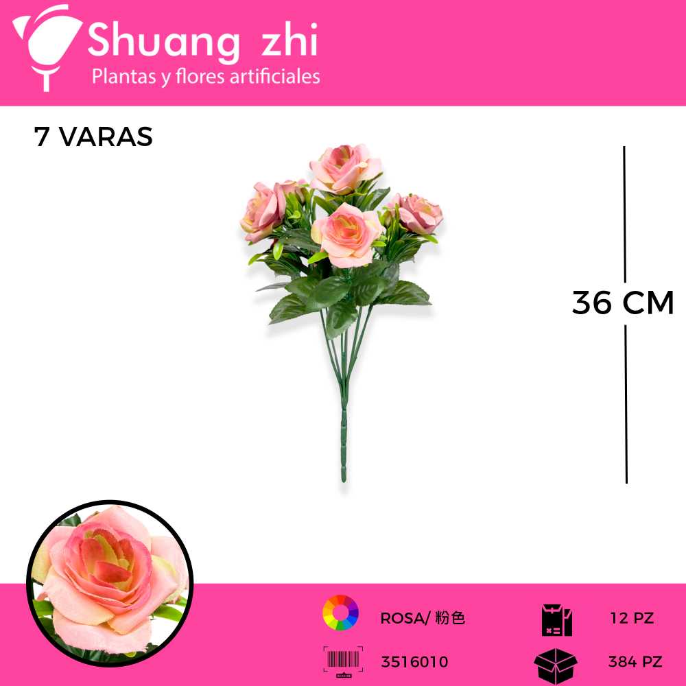 RAMO FLOR 7 VARAS ROSA