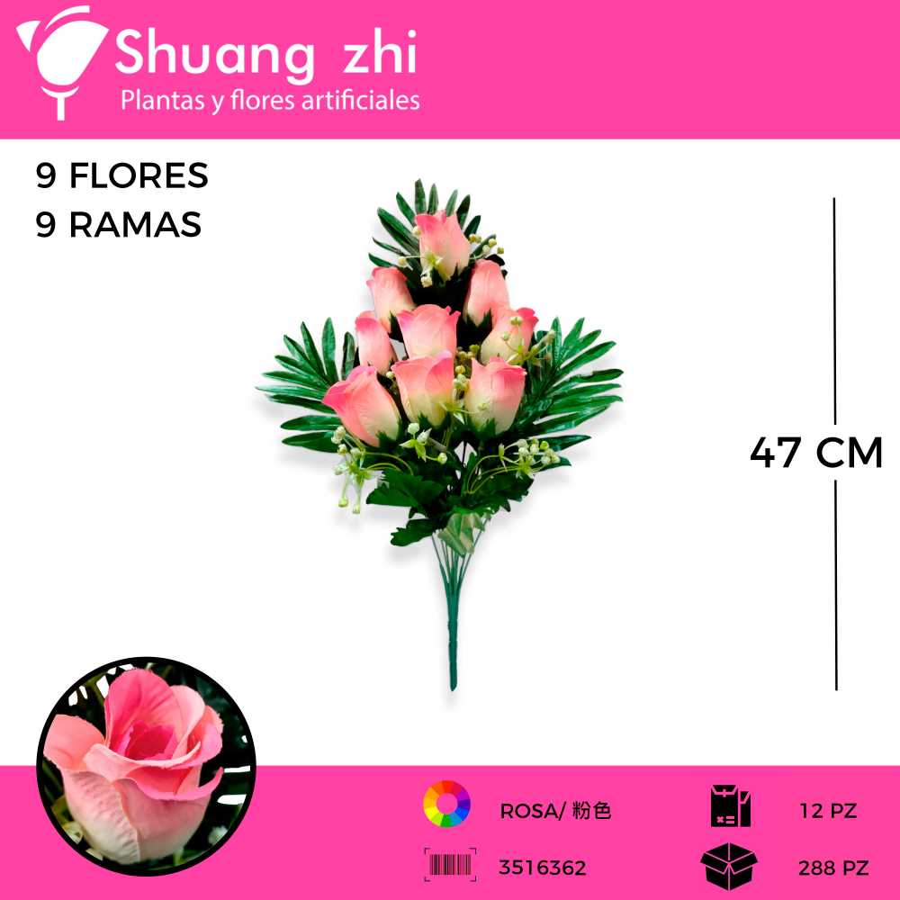 RAMO FLOR ROSA 9 VARAS