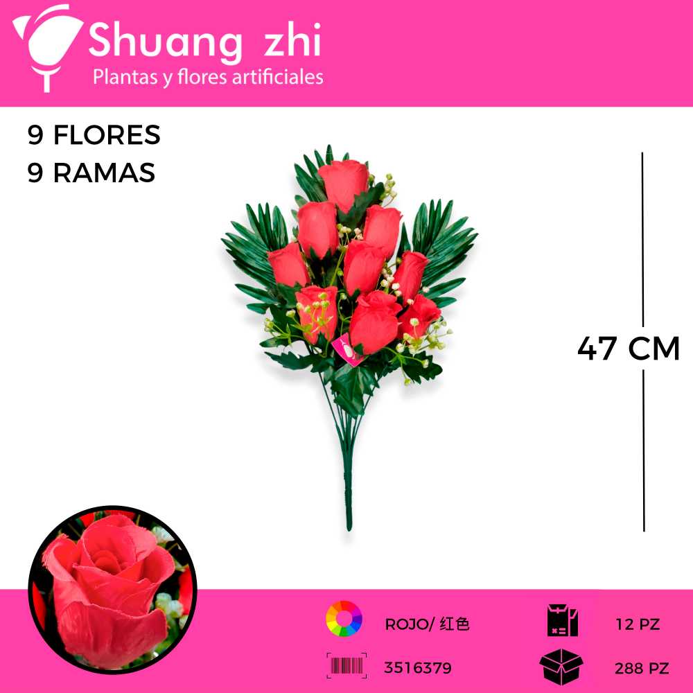 RAMO FLOR ROSA 9 VARAS