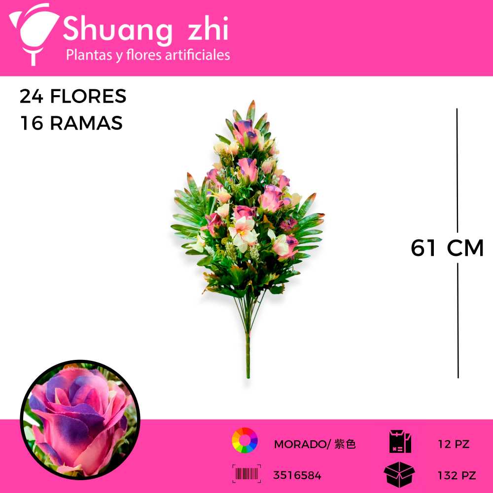 RAMO COMBINADO ROSA LILI 18 VARAS