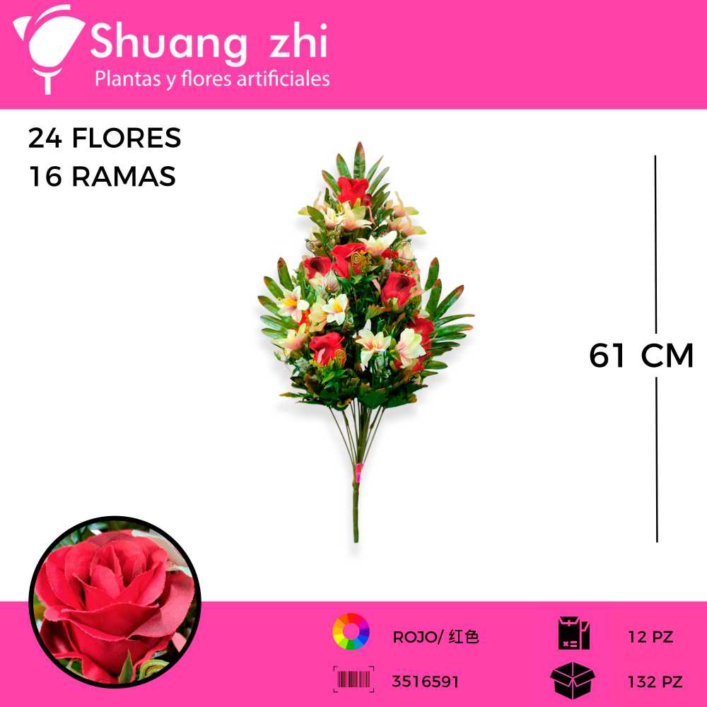 RAMO COMBINADO ROSA LILI 18 VARAS