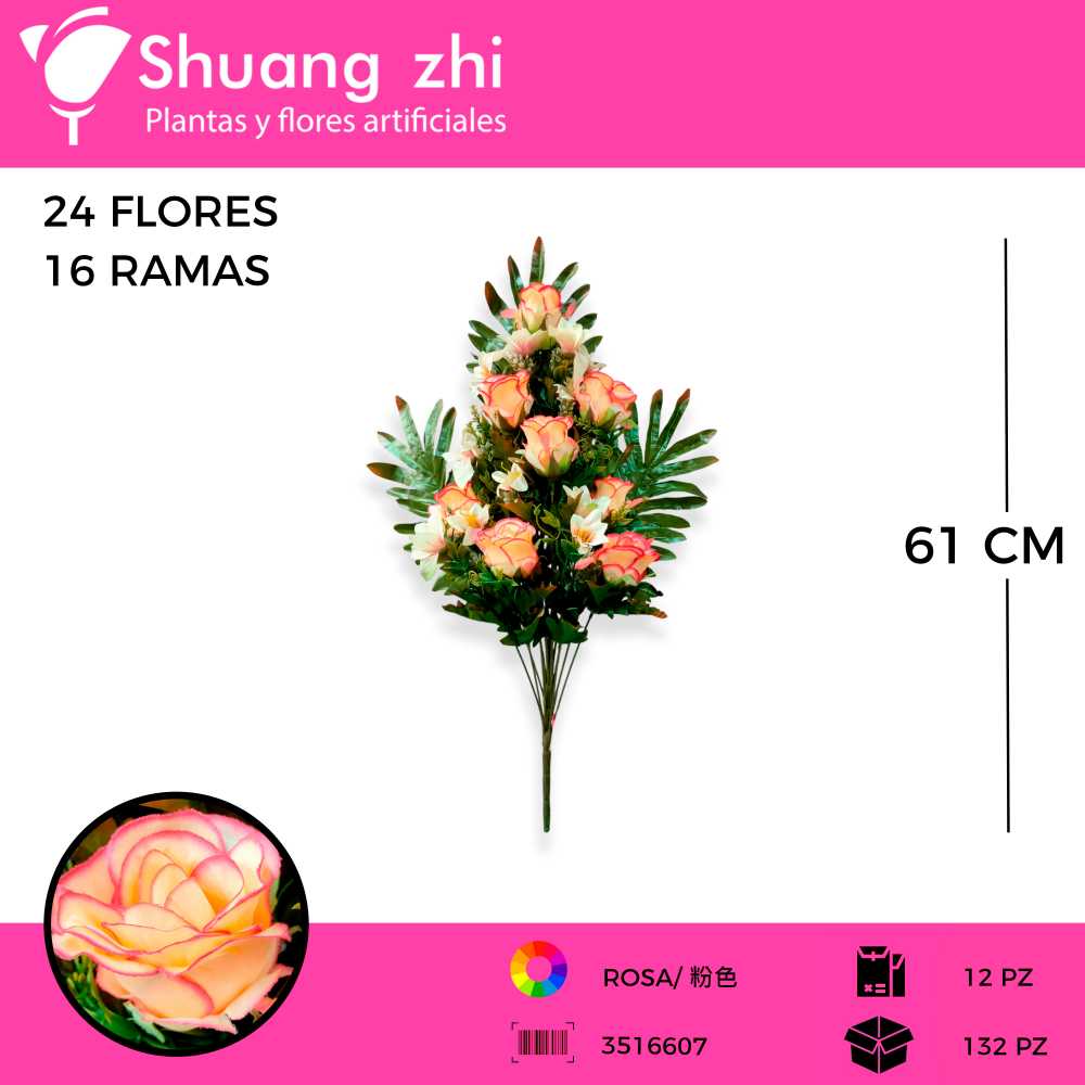 RAMO COMBINADO ROSA LILI 18 VARAS