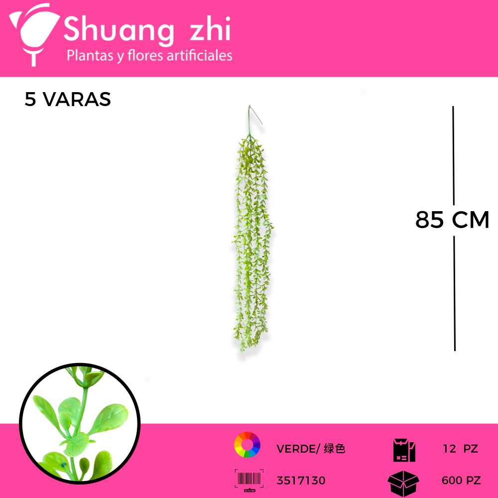 COLGANTE VERDE 5 VARAS 85 CM