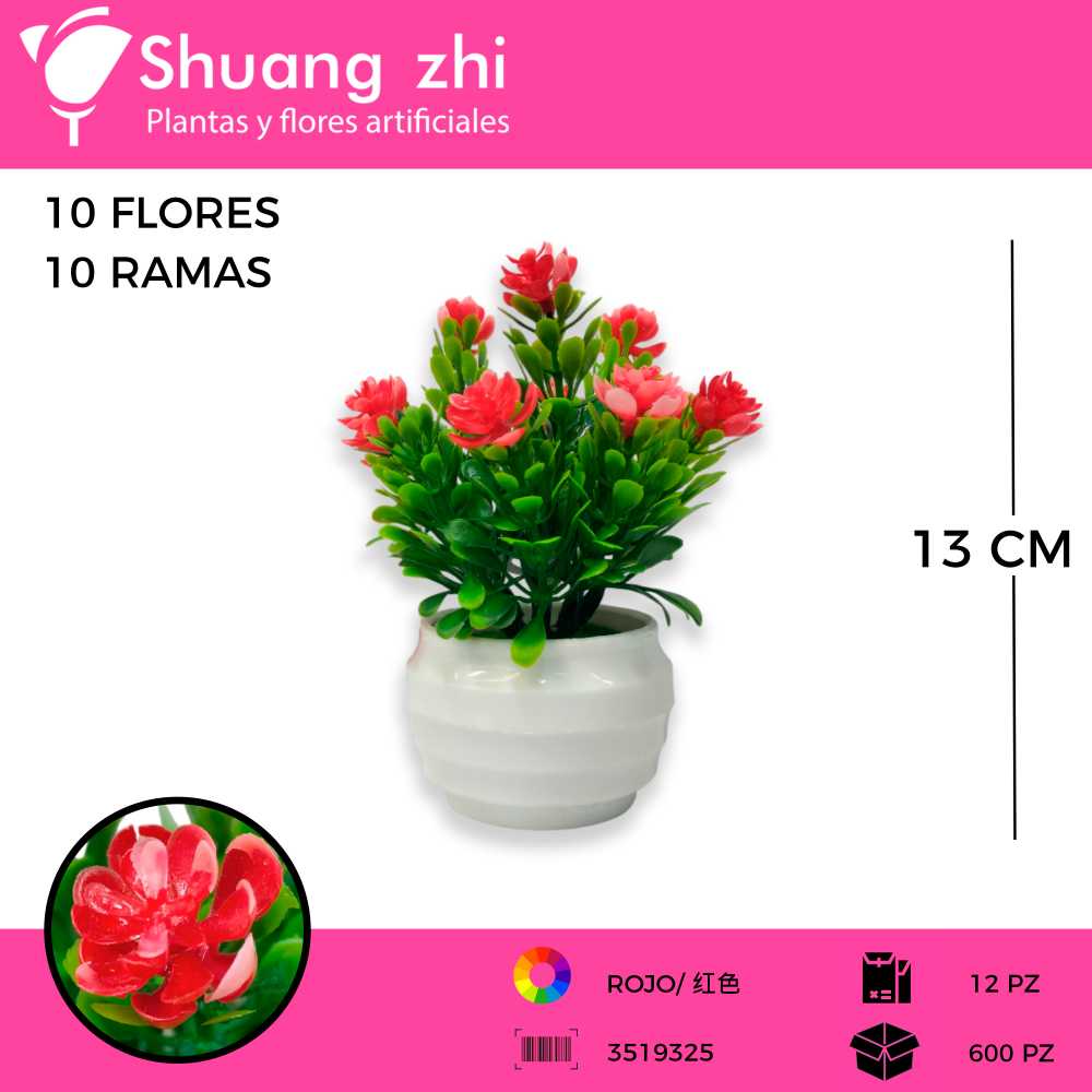 MACETA MINI ROJO 13CM
