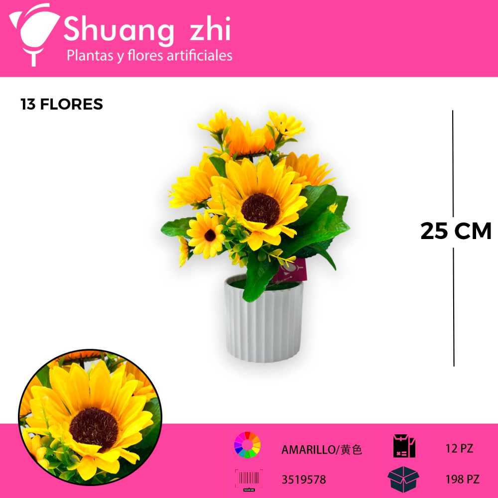 MACETA MINI GIRASOL 25CM
