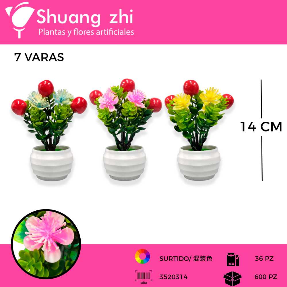 MACETA MINI 7 VARAS COLOR SURTIDO 14 CM?1785622901