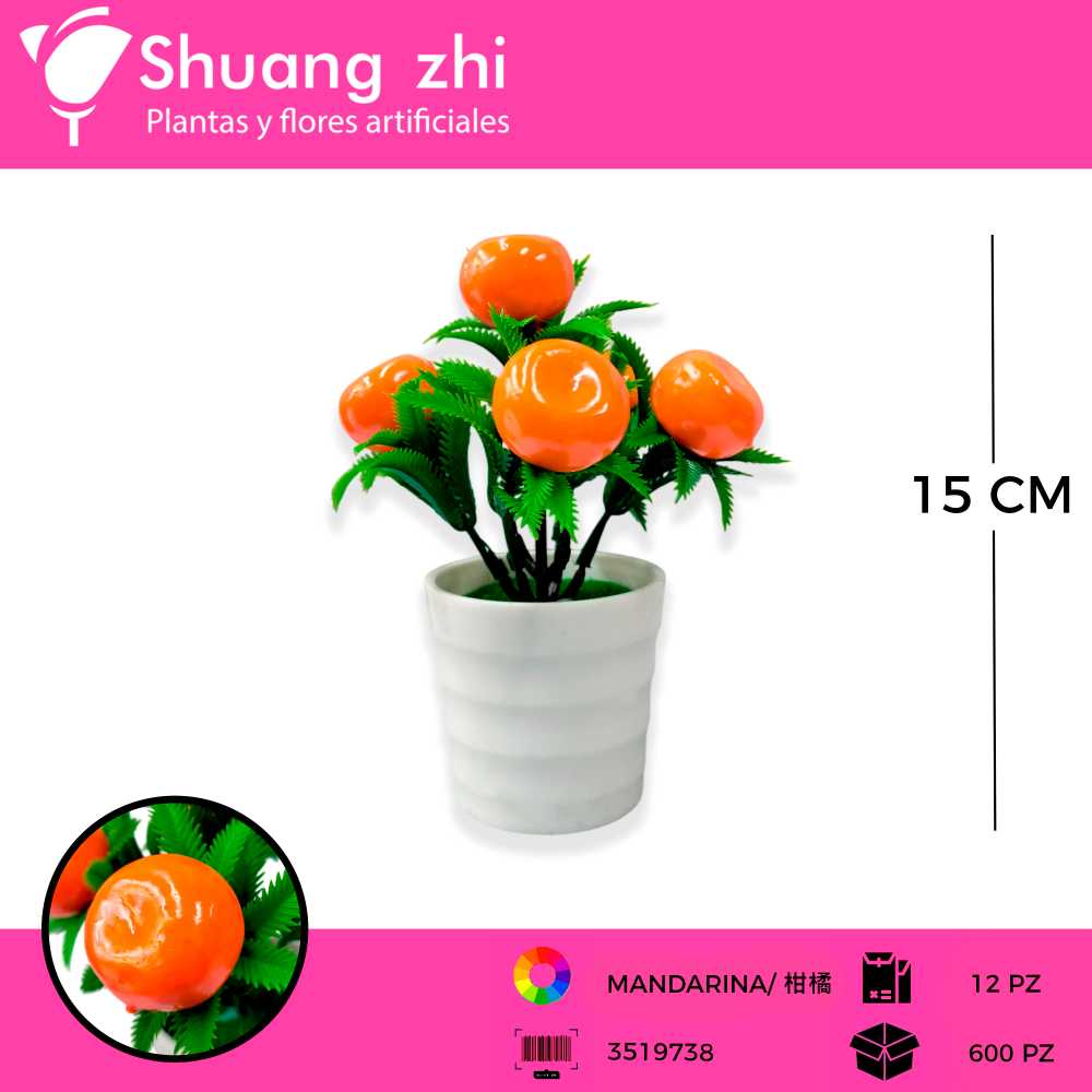 MACETA MANDARINA 15 CM