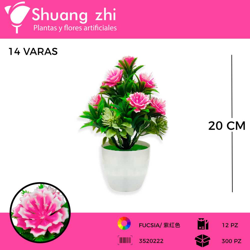 MACETA MINI FUCSIA 20CM