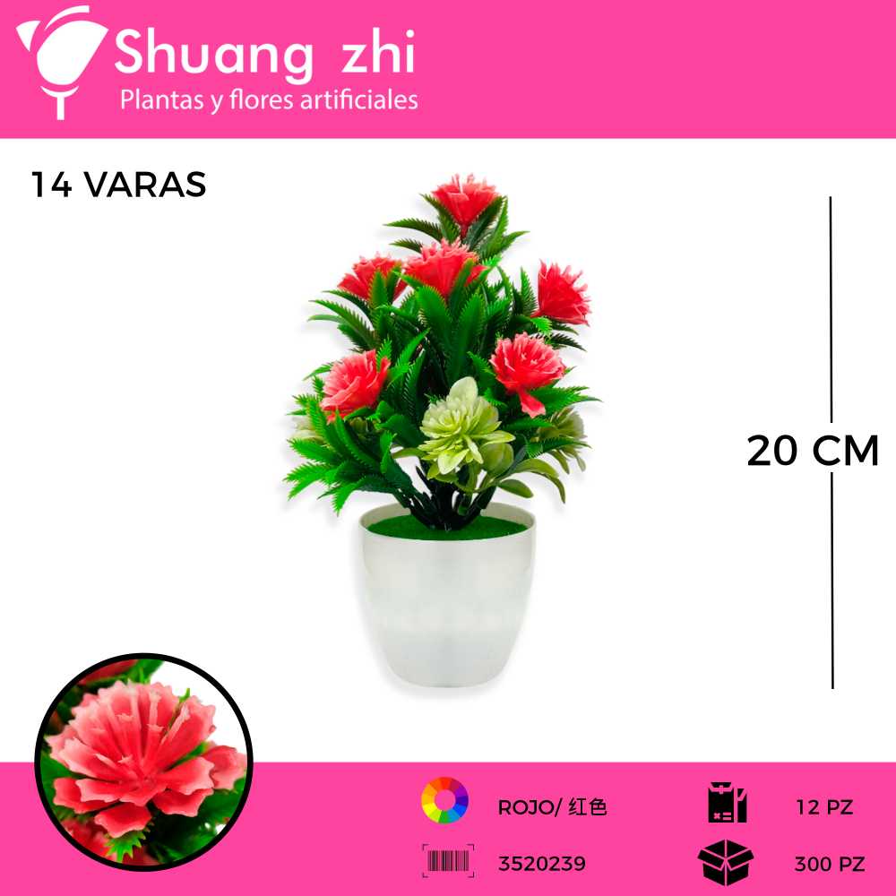 MACETA MINI ROJO 20CM