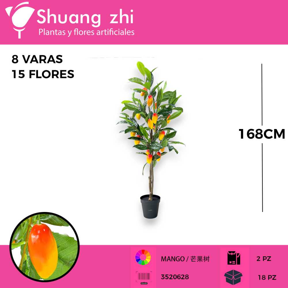 PLANTA 7 VARAS 16 MANGO CON MACETA