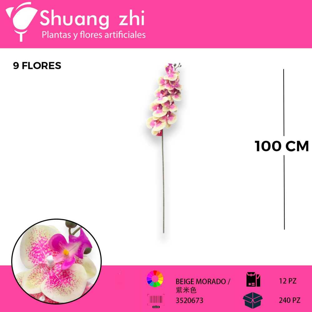 VARA ORQUIDEA NATURAL TOUCH BEIGE MORADO