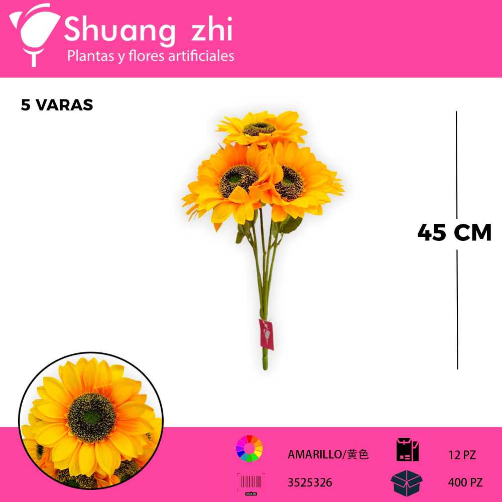 RAMO GIRASOL 5 VARAS 45CM