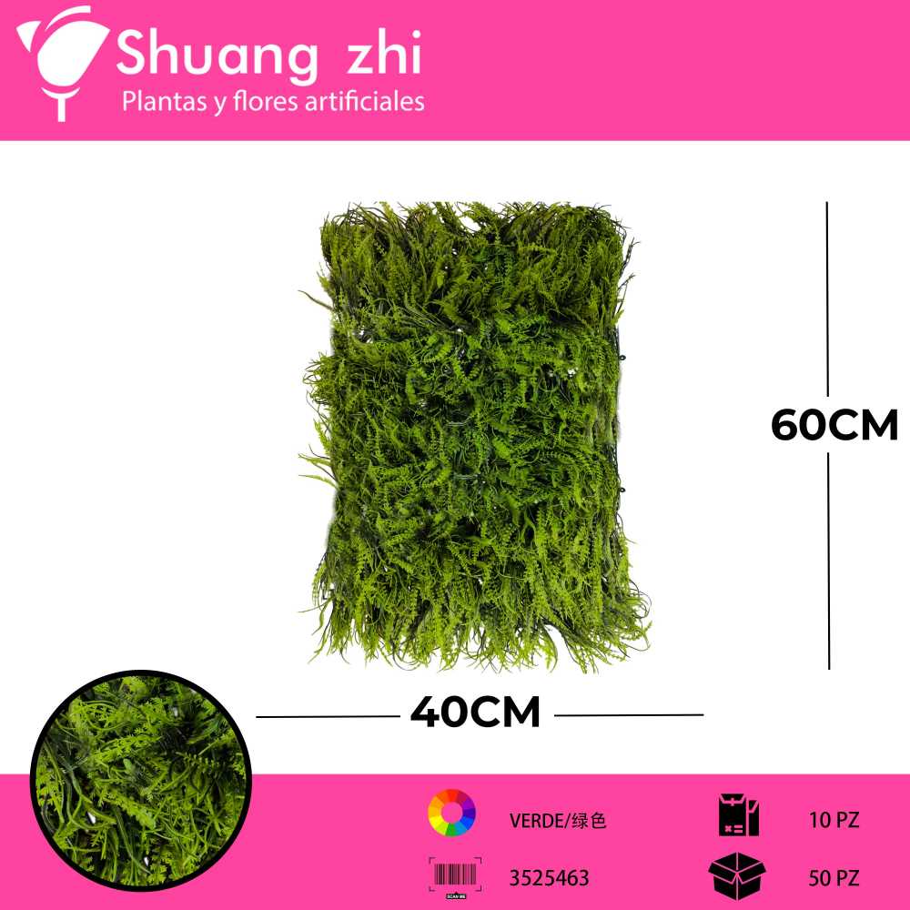 TAPETE VEGETAL 40 × 60 CM – PASTO BLANCO ACUÁTICO?1785622910