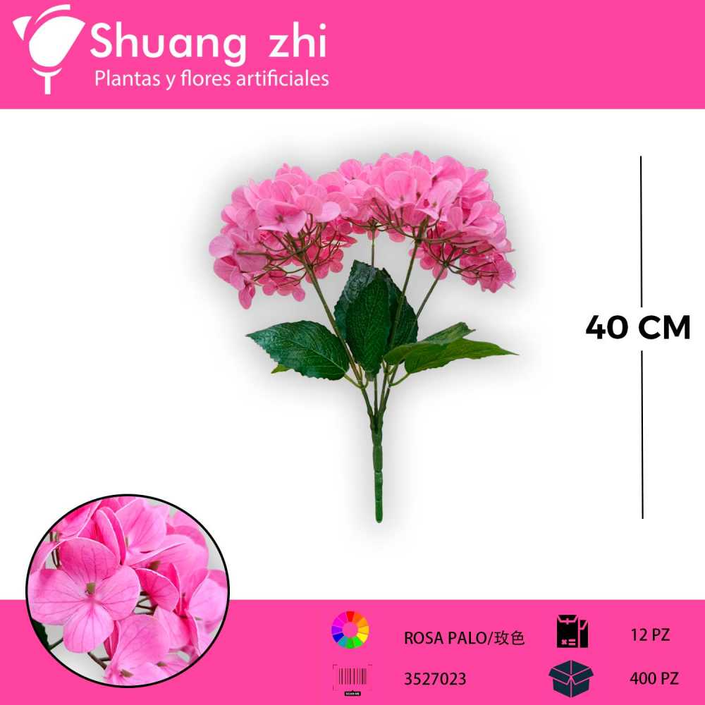 RAMO ORTENSIA NATURAL TOUCH 5 VARAS FUCSIA