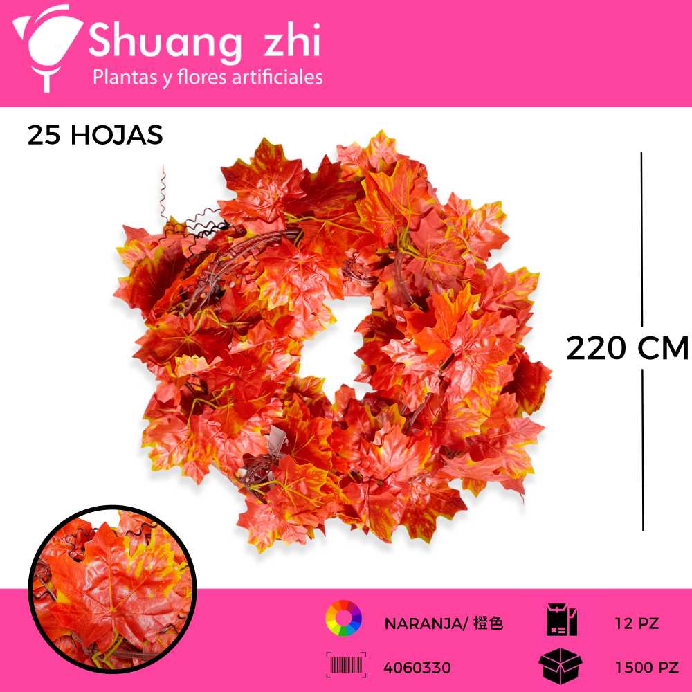 GUIA OTOÑAL HOJA GRANDE 220CM