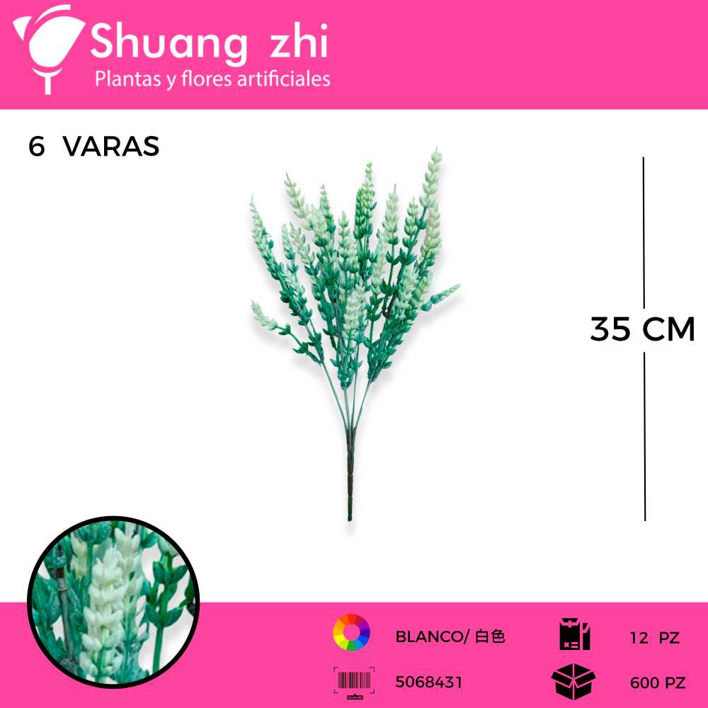 FALLAJE DE ESPIGA BLANCO 6 VARAS 35CM