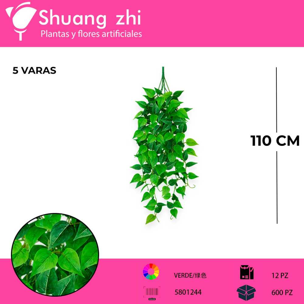 COLGANTE HOJA VERDE 5 VARAS