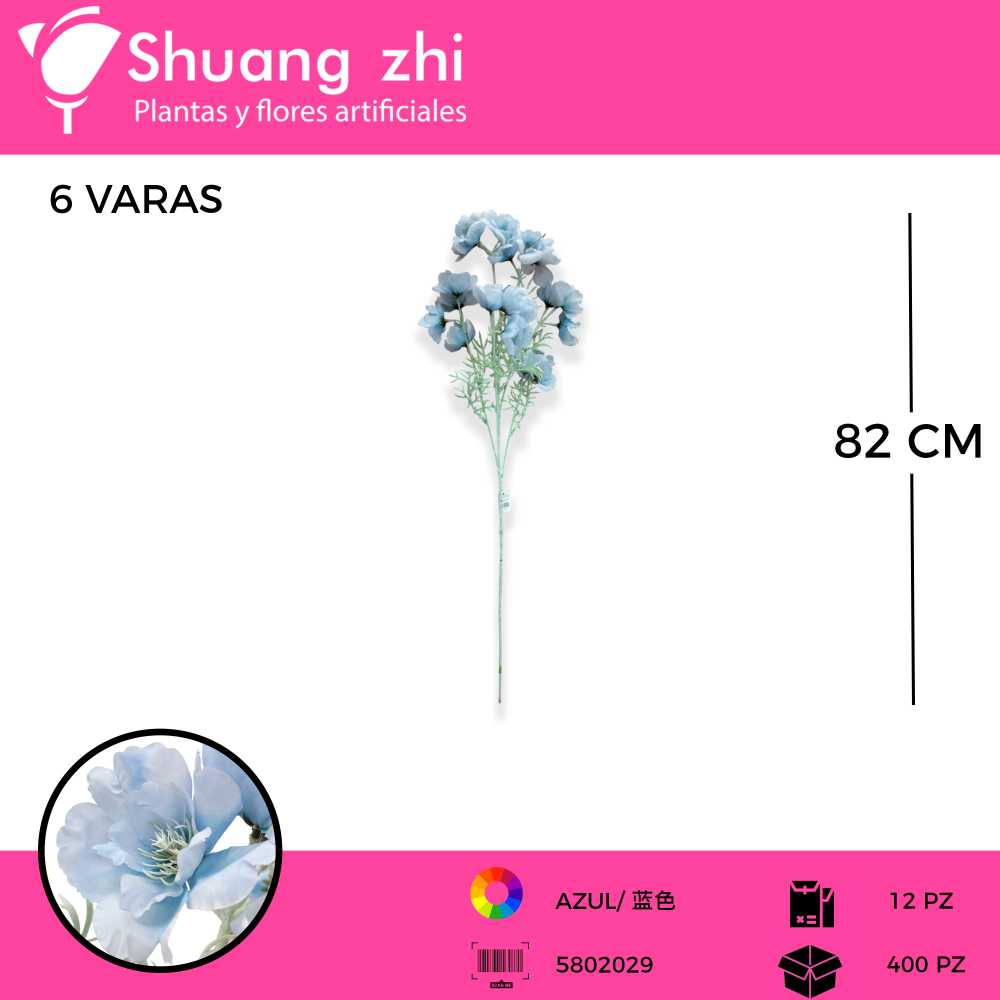 VARA COSMOS COLOR AZUL 6 VARAS 82 CM