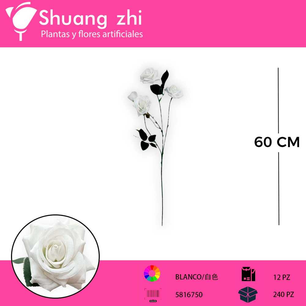 VARA FLOR BLANCO 60 CM