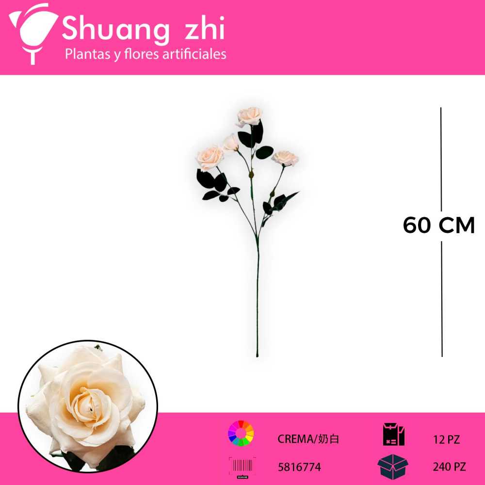 VARA FLOR CREMA 60 CM