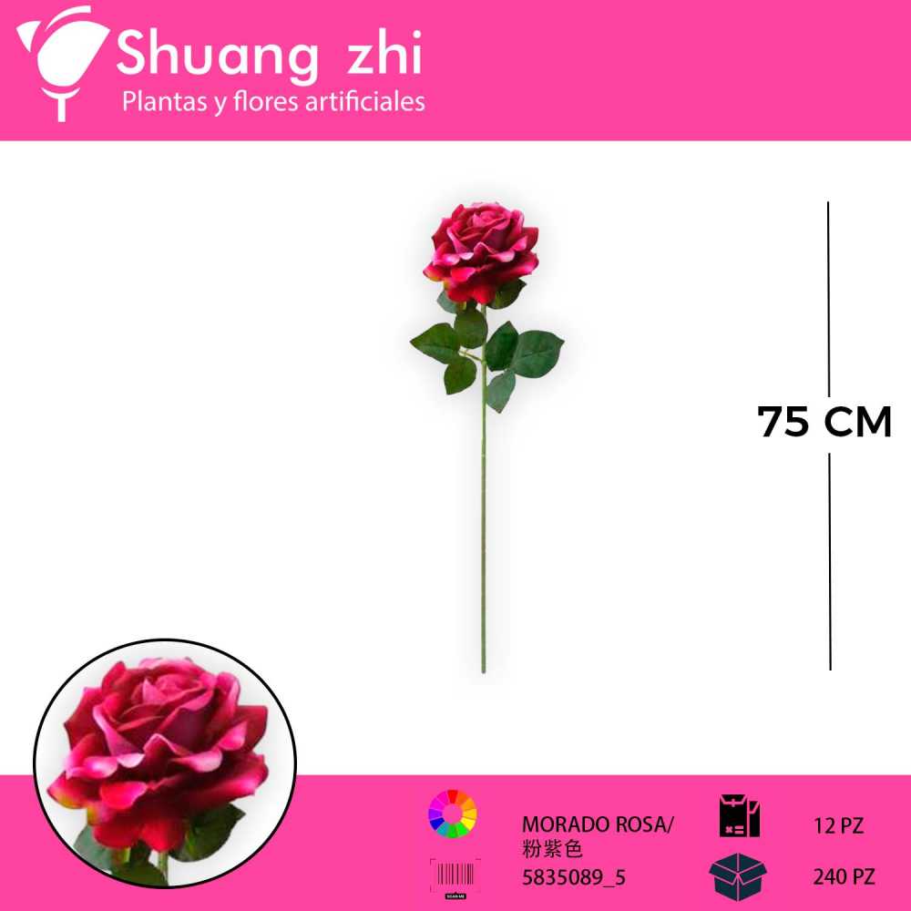 FLOR LARGO ROSA MORADO/ROSA 75CM