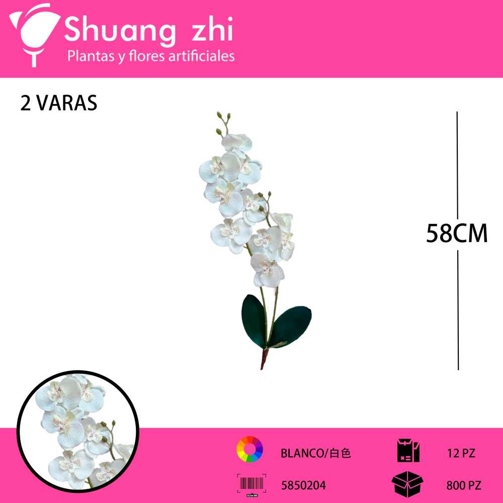 ORQUIDEA BLANCO 58CM