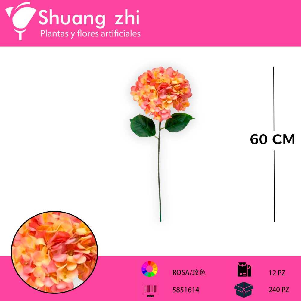 VARA HORTENSIA ROSA 60CM