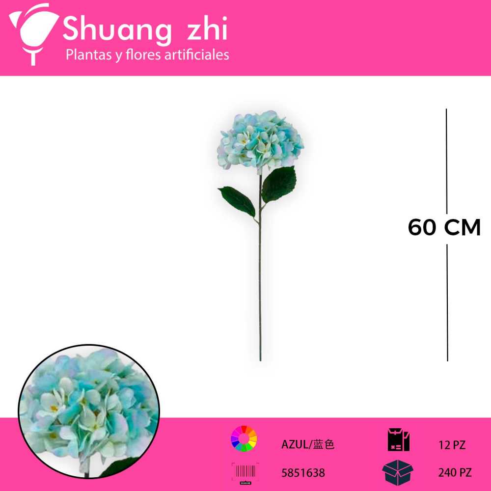VARA HORTENSIA AZUL 60CM
