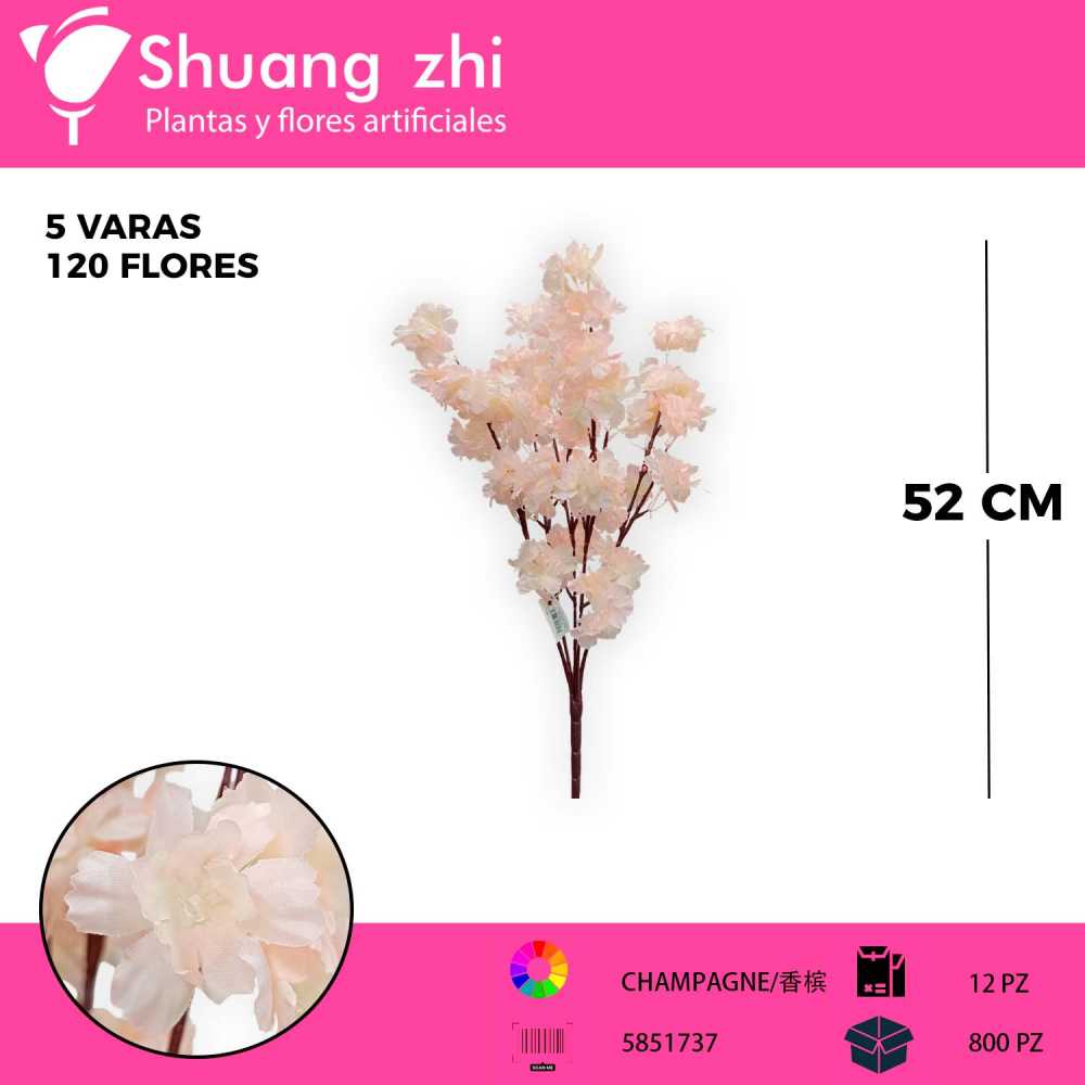 VARA RAMO CEREZO CHAMPAN 52CM