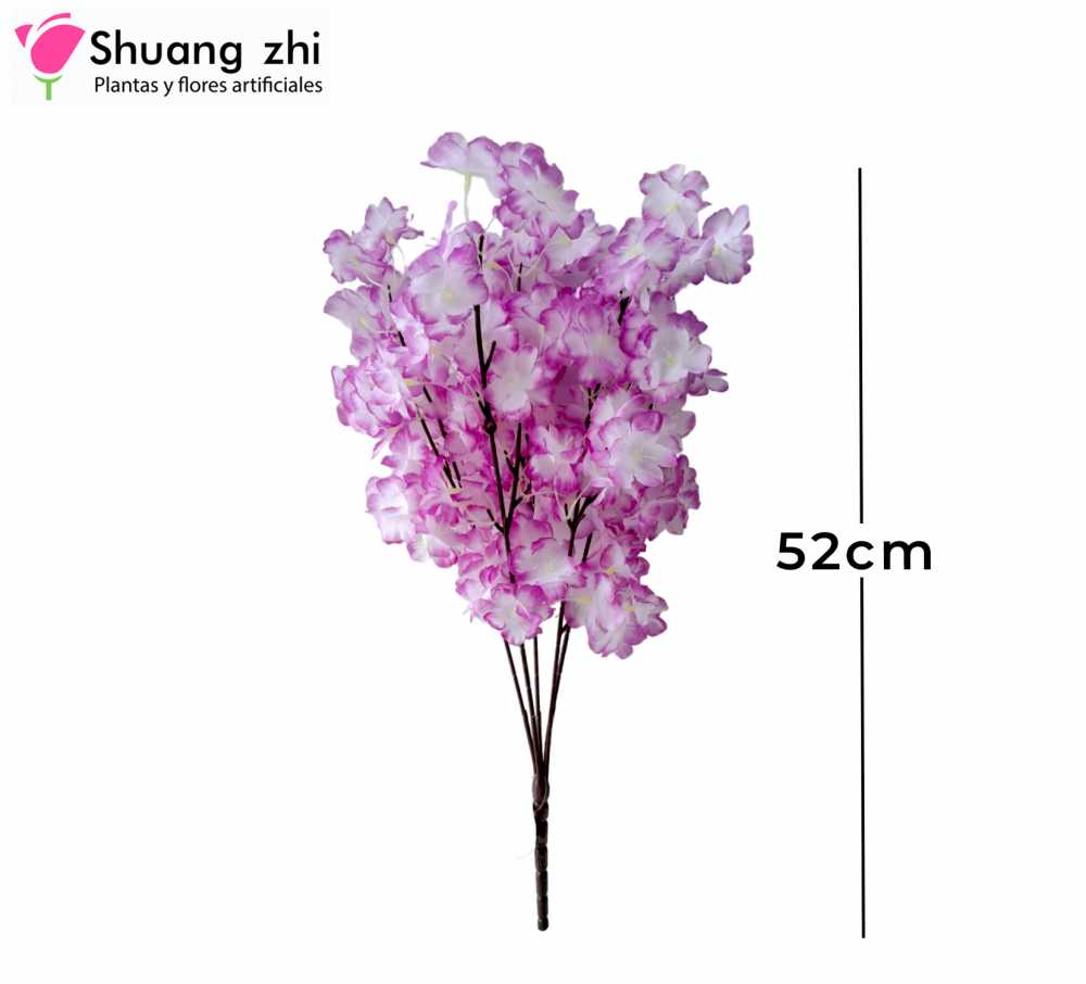 VARA RAMO CEREZO MORADO 52CM
