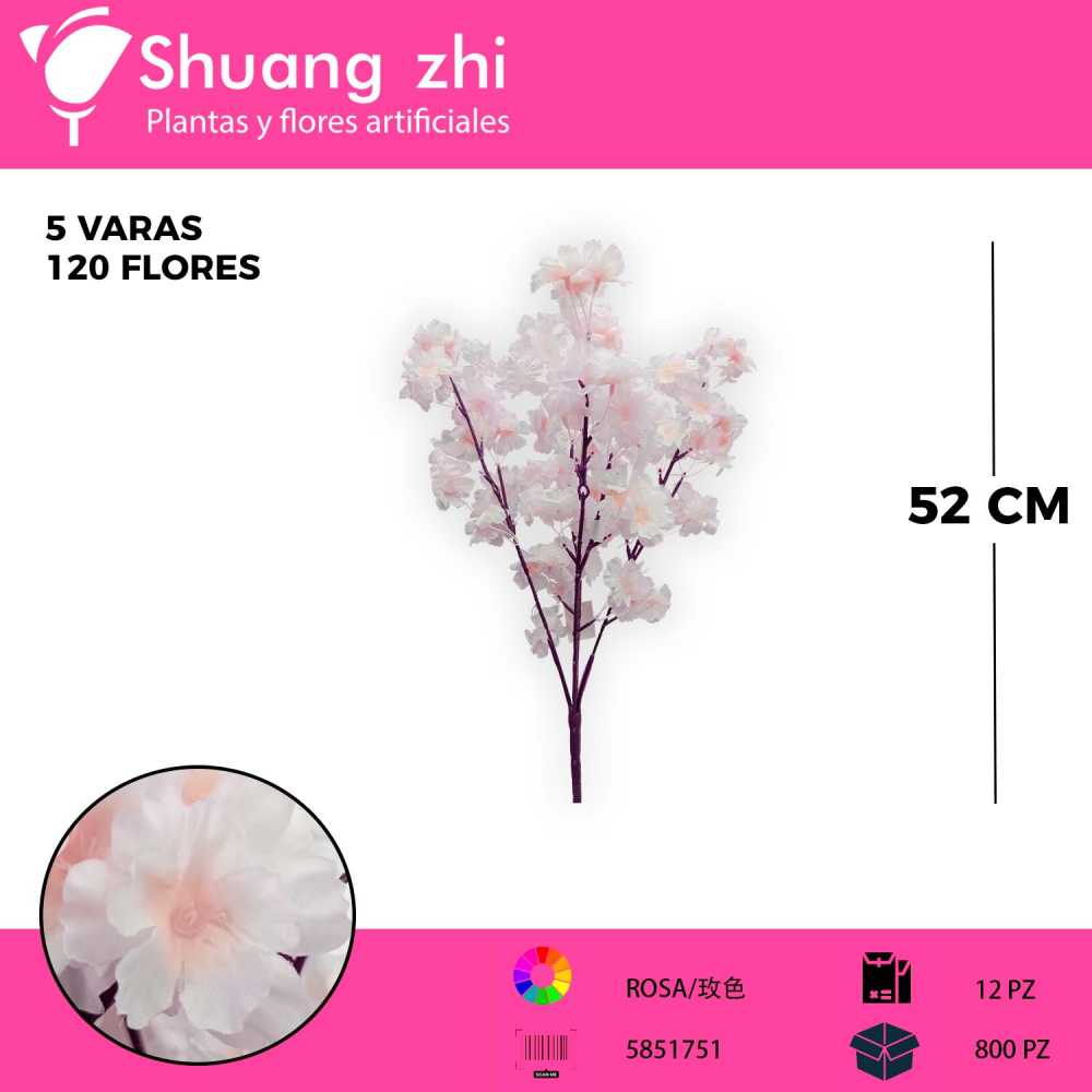 VARA RAMO CEREZO CHAMPAN 52CM