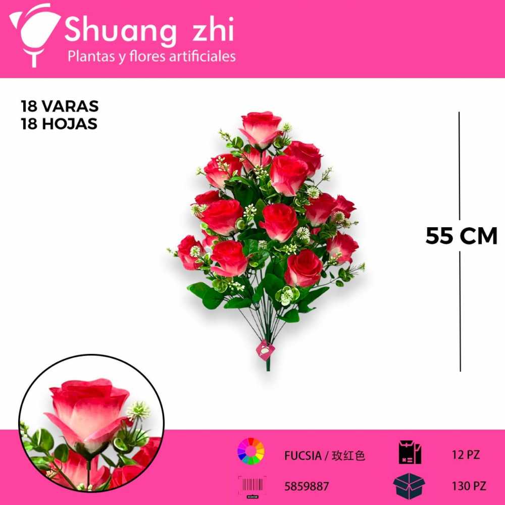 FLOR GRANDE 18 VARAS FUCSIA 55CM