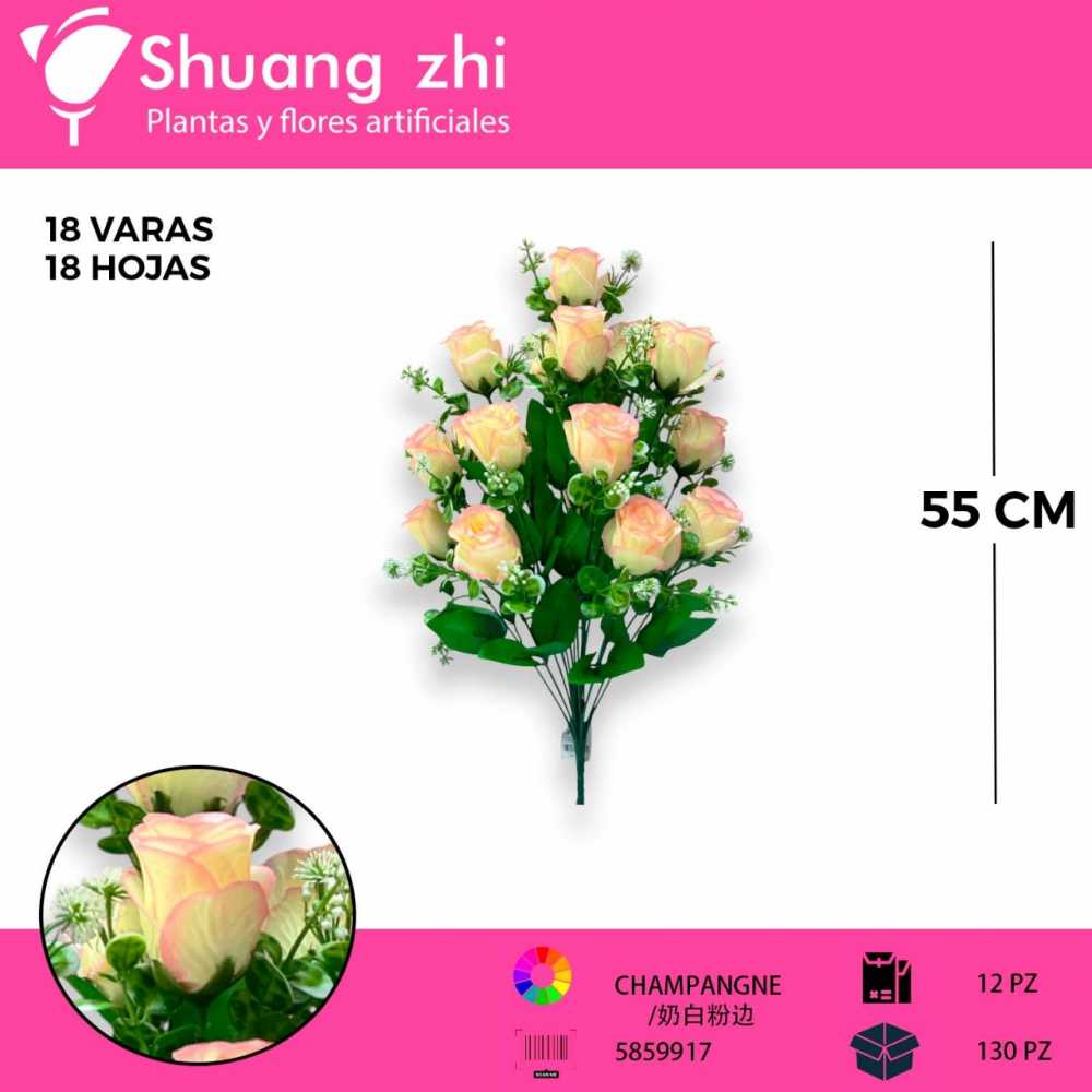FLOR GRANDE 18 VARAS CHAMPANGNE 55CM