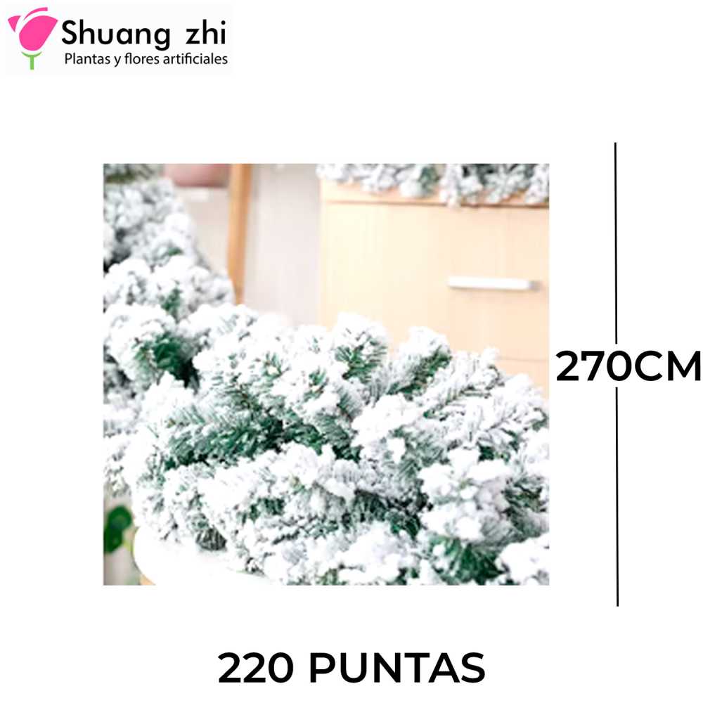 GUIA NAVIDAD NEVADO 270CM 220PUNTAS