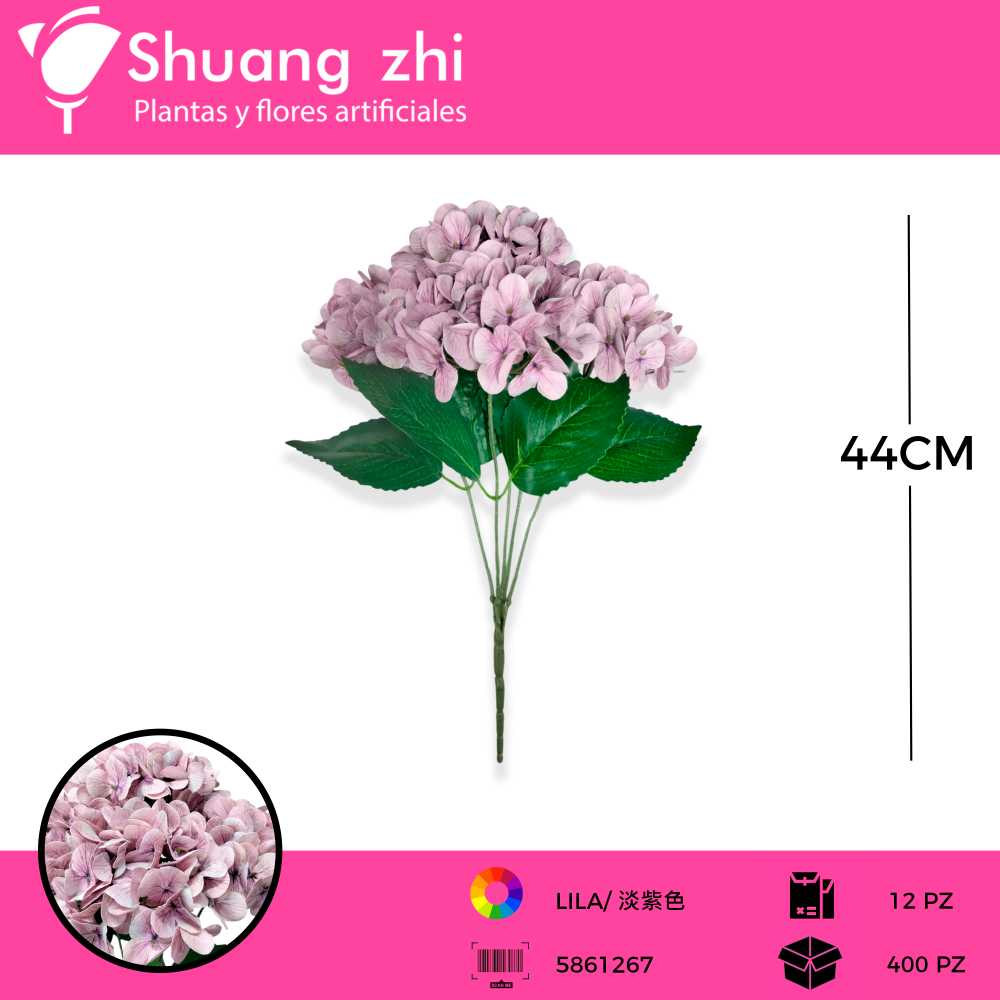 RAMO HORTENSIA 5 VARAS NATURAL TOUCH