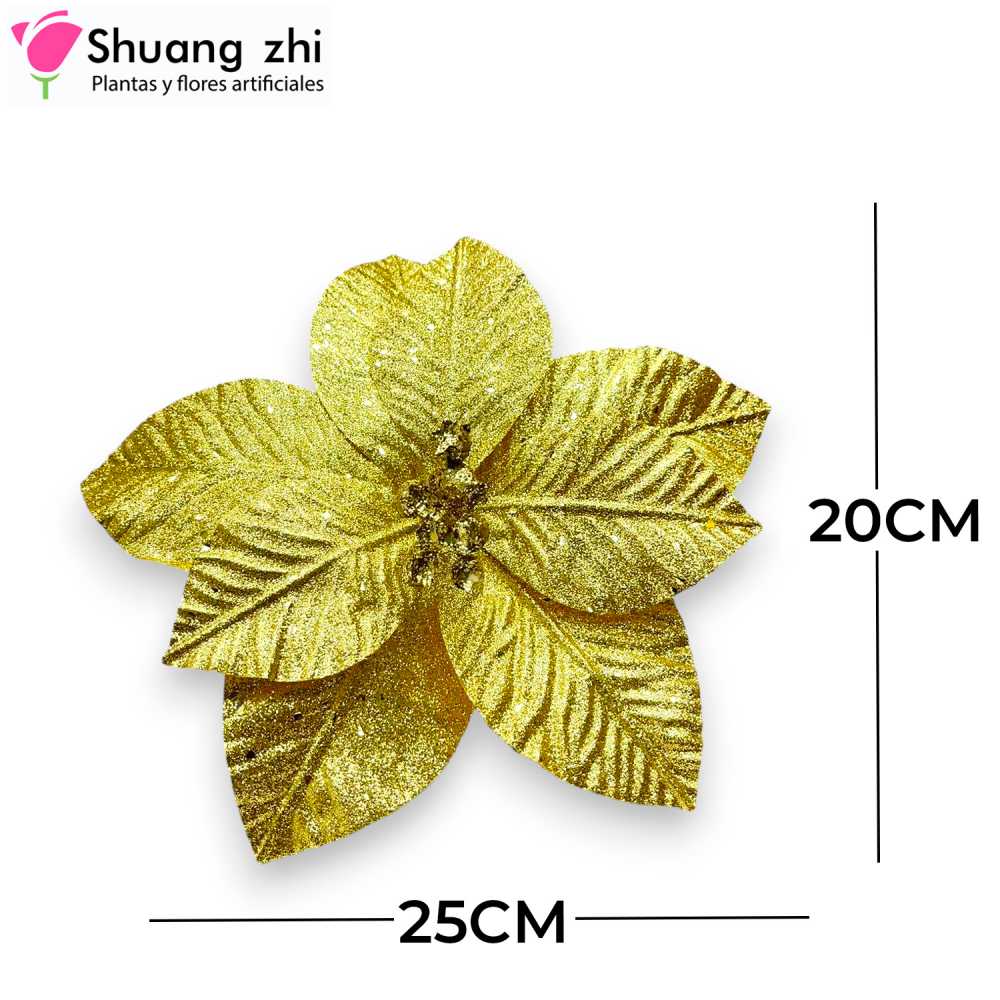 FLOR NAVIDAD ORO 20CM