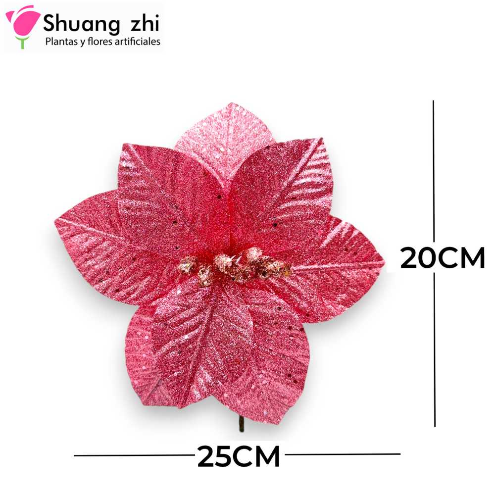 FLOR NAVIDAD ROSA 20CM