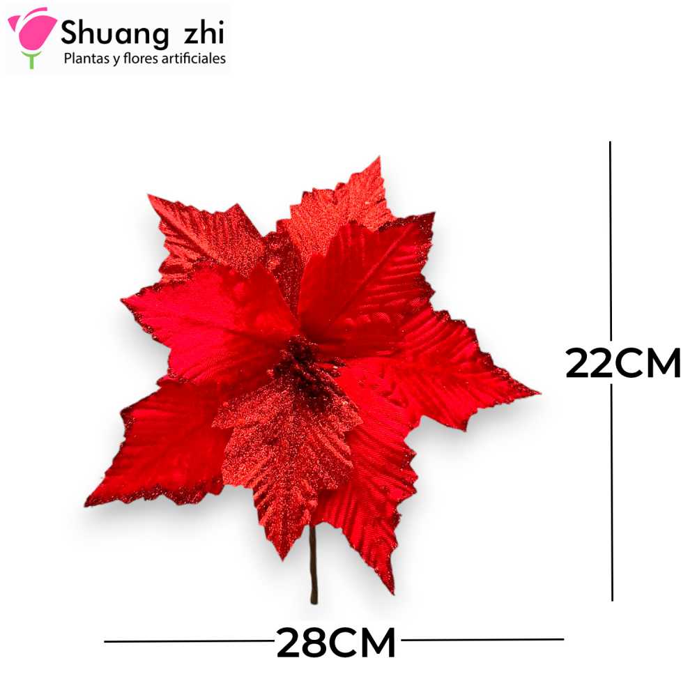 FLOR NAVIDAD ROJO 22CM