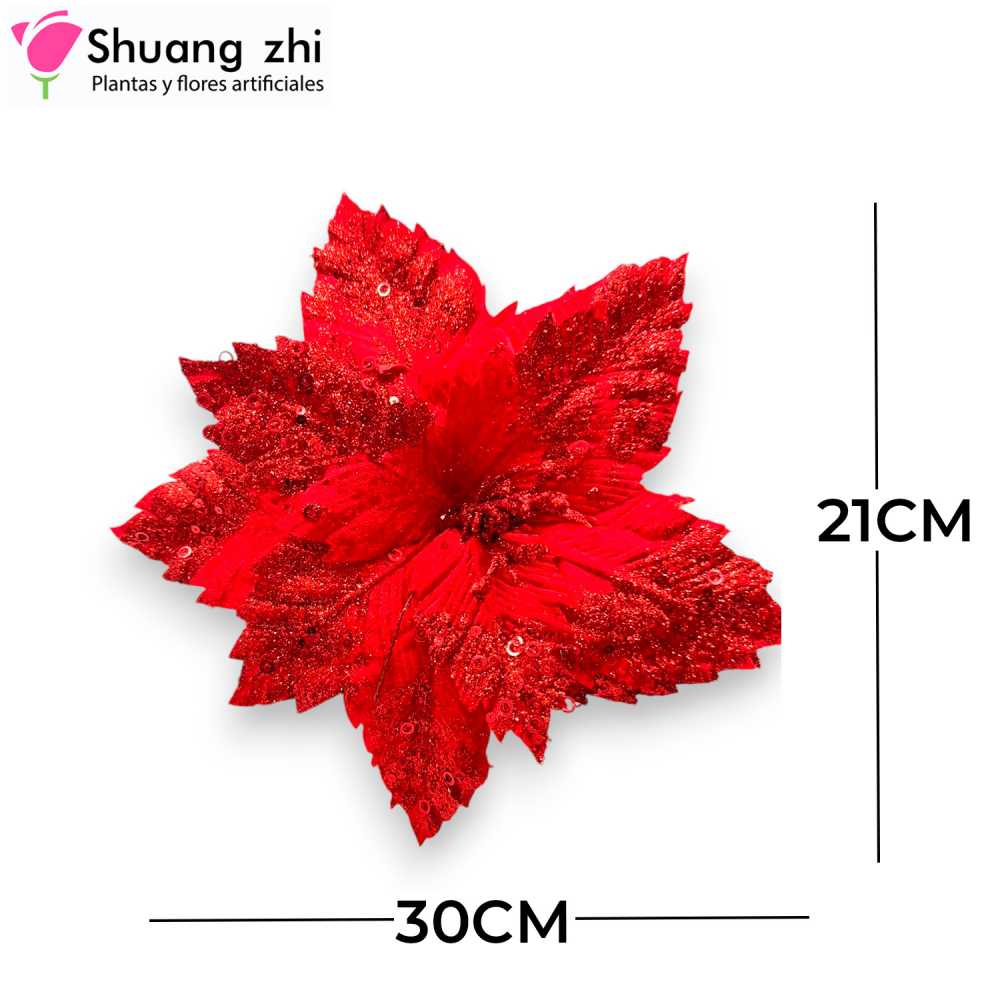 FLOR NAVIDAD ROJO 21CM