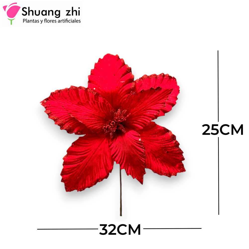 FLOR NAVIDAD ROJO 25CM